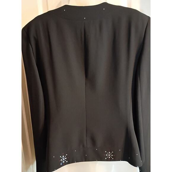 John Meyer Of Norwich Blazer Jacket Black Red Silver Rhinestone Sz 18 Festive... - Picture 6 of 13